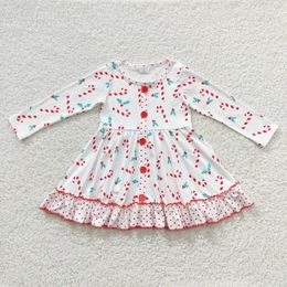 Clothing Sets Girl Christmas Dress Long Sleeve Milk Silk White Winter Kids Boutique Clothes