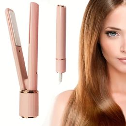 Portable 2-in-1 Mini Hair Straightener and Curler - Perfect for Travel and On-the-Go Styling