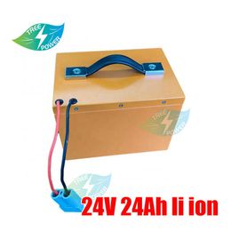 24v 24Ah Lithium Battery Pack Li-ion 20ah BMS 7S for Electric Bike 250w 350w 500w Wheelchair Scooter Equipment +3A Charger