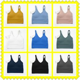 Tees 2023Yoga outfit lu20 U Type Back Align Tank Tops Gym Clothes Women Casual Running Nude Tight Sports Bra Fitness Beautiful Underwe