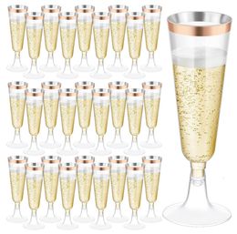 Other Event Party Supplies 52550pcs 5OZ Champagne Cup Disposable Plastic Flutes Cups Wedding Birthday Party Supplies Bar Drink Red Wine Ice Cream Cup 230815
