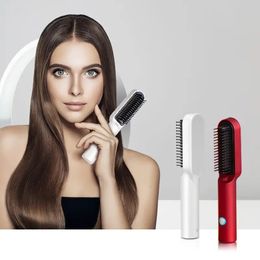 Professional Mini Portable Hair Straightener Brush - USB Rechargeable Hair Styling Comb for Smooth and Shiny Hair