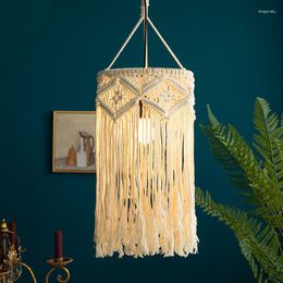 Pendant Lamps Nordic Bohemian Chandelier Simple Modern Cotton Rope Hand Woven Restaurant Lighting Bedroom Decorative Ceiling Lamp