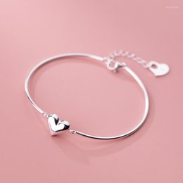 Link Bracelets Fashion Love Heart Charm Bracelet For Women Bangle Girlfriend Wedding Birthday Gift SL462