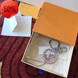 Keychains Lanyards Designer Gold Keychain Letter Fashion Silver Metal Womens Bag Keyring Charm Pendant Auto Parts 2208315Des