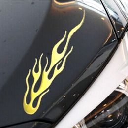 4Color Cool Car Decorative Sticker Fire Shape Design Stickers 3D Decals Silver Gold Black Red For Auto Motorcycle2735