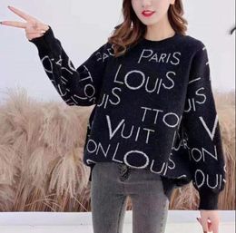 Women's Sweaters black long sleeve jersey designer dresses Loose Pullover Bottoming Shirts Knitted Tops