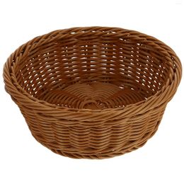 Dinnerware Sets Round Rattan Basket Storage Household Organizing Simulation Weaving Craft Simple Woven Bread Container Baskets