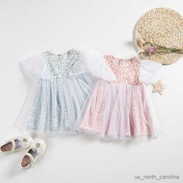 Girl's Dresses 2023 Brand New Summer Cotton Baby Girl's Dress with Flying Short Sleeves Cute Skirt Children Clothes Summer Things Clothing R230816