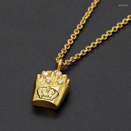 Chains Fashion Design Sense Chips Crown Label Necklace Ins Korean Version Simple Clavicle Chain Girl Birthday Gift For Woman