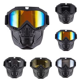 Outdoor Eyewear Motorcycle Goggles Mask Windproof Skull Motocross Racing Helmet Anti ultraviolet Dust proof Cycling Protective Glasses 230816