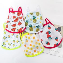 Dog Apparel Summer Ultra Thin Cooling Vest Breathable Mesh Cloth Pet Clothes For Small Dogs Cute Fruit Print Puppy Cat T-shirt