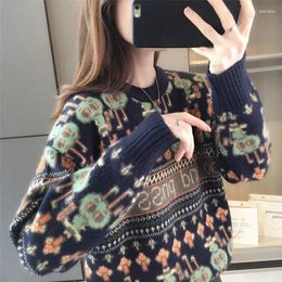 Women's Sweaters Autumn/Winter Pullover 2023 Sweater Women Thickened Bottoming Shirt Loose-Fitting Cartoon Fashion Knitwear Female Tops