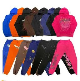 Men's Hoodies Sweatshirts Black Brown sp5der tracksuit Sweatshirt Real Photo Tracksuit Web Pullovers Sp5der 555555 Sweatpants Set Grob 48KR