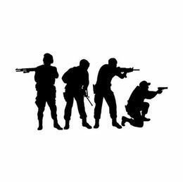 troop soliders stylish shooting vinyl car sticker CA-0058226C