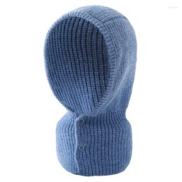 Bandanas Winter Knitted Cap Pullover Lady Warm Ring Scarf Woollen Yarn Beanie Snood Muffler Hat Collar For Women Adult Outdoor Casual