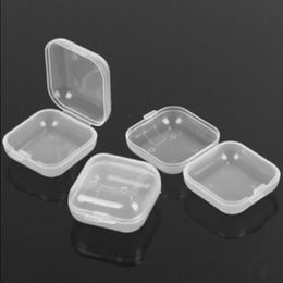 pp clear hard plastic small multifunction clear square Jewellery diy nail earring storage case box pp material necklace ring storage orga Rafu