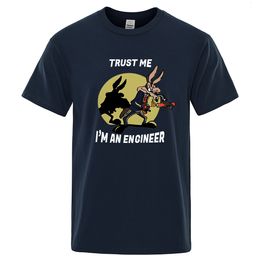 Men's T-Shirts Trust Me Im An Engineer T Shirt For Men Pure Cotton Vintage T-Shirt Round Neck Engineering Tees Classic Man Clothes Oversized 230815