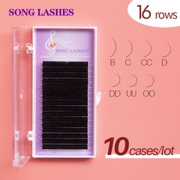 False Eyelashes Song Lashes 10 Cases Special Curl BCCCD Curls Fake s 16 Rows Pure Darker Black Makeup Tools 230816