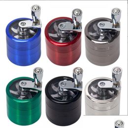 Smoking Pipes 40Mm Four Layer Manual Cigarette Mill Skylight Metal Grinder Drop Delivery Home Garden Household Sundries Accessories Dhxj1