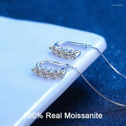 Dangle Earrings Sterling Silver Moissanite Cuff Wrap Tassel For Women Teen Girls Threader Chain Party Gift