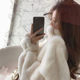 Women's Fur Women 2023 Autumn Winter Faux Lamb Sheepskin Coat Female Casual Warm Hooded Jacket Ladies Fashion Elegant Furry Outwear