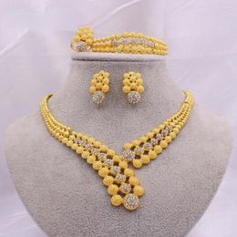 Necklace Earrings Set 2023 Design Women's Fashion Jewelry Bohemian Style Bracelet Ring For Wedding Party Gift Dubai