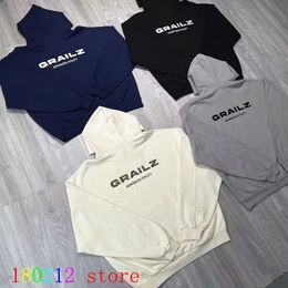 Mens Hoodies Sweatshirts Embroidery GRAILZ Hooded Hoodie Men Women High Street Casual Heavy Fabric Pullover Cap With Breasted Buckle 230815