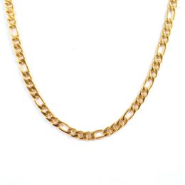 Chains Fashion Figaro Chain Necklace Colour Plated Gold Stainless Steel Jewellery For Men Women Neck