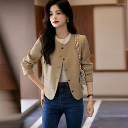 Women's Suits French Style Vintage Small Fragrant Wind Blazers Womens 2023Spring Autumn Short Coat Top Temperament Office Ladies Casual