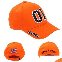 Other Event Party Supplies General Lee 01 Cosplay Hat Embroidery Uni Cotton Orange Good Ol Boy Dukes Adjustable Baseball Cap Drop De Dhvt9