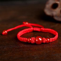 Charm Bracelets Lucky Bracelet For Men Women Handmade Ethnic Tibetan Buddha Red Rope Woven Wristband Couples Gifts Fashion Jewellery 2023