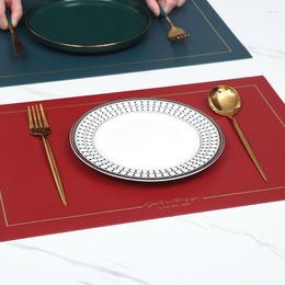 Table Mats Placemats For Dining Place Mat Washable PVC In Kitchen Accessories Tableware Cup Wine Non-slip Pad Black Brown