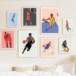 Basketball Superstar Canvas Painting Wall Art Basketball Classic Action Posters And Prints Wall Pictures Boy Room Arena Gym Decor Wo6