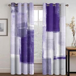 Curtain Purple Abstract Doodle Graffiti 2 Pieces Thin Light Filtering Curtains For Living Room Bedroom Window Drape Decor