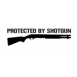 15X4CM Protected By Short Gun vinyl car sticker laptop sticker CA-168268c