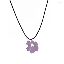 Pendant Necklaces Irregular Floral Necklace Flower Choker Acrylic Material Jewellery Birthday Gifts