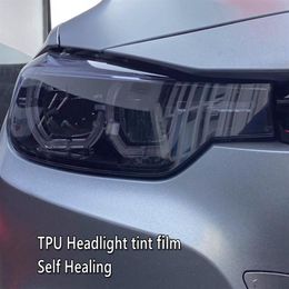 Light black TPU Self healing smoke Headlight Tint film Headlamp film size 0 3x10m Roll 249A