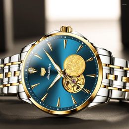 Wristwatches TAXAU Brand Mens Luxury Mechanical Watches Business Wristwatch Stainless Steel Luminous Power Clock Sapphire Mirror Reloj