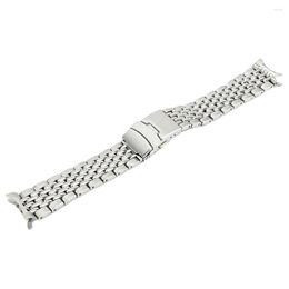Watch Bands Silver 316L Stainless Steel Curved End 20MM 22MM Bead Of Rice Band Fit For SKX007 Wristwatch