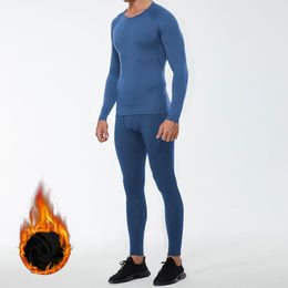 Running Sets Men's Velvet Tracksuit Training Jogging Suits Workout Sports Set Thermal Underwear Gym Tights Sportswear Men Clothing