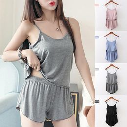 Women's Sleepwear 2023 Pajamas For Women Summer Cotton Sexy Pyjamas Set Tank Top Shorts Nightwear