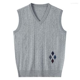 Men's Vests 2023 Autumn Mens Sweater Vest Fashion Wool Tank Tops With Diamond Jacquard Men Harajuku