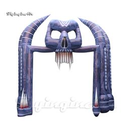 Scary Halloween Arch Giant Inflatable Devil Gate 6m Air Blow Up Demon Skull Door With Fangs For Outdoor Entrance Decoration