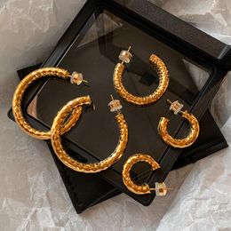 Hoop Earrings C Sparkling Elegant Metal Gold Plated Unusual Accessories Luxury Jewelry For Woman