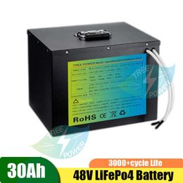 48V 30Ah LiFePO4 Lithium Deep Cycle Rechargeable Battery Large Capacity Waterproof with BMS 3000+Cycles