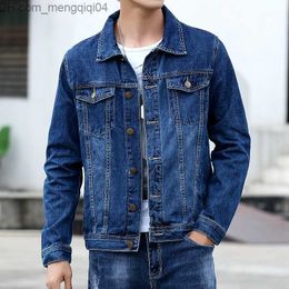 Men's Down Parkas New Spring and Autumn Men's denim jacket Casual street clothing jacket Solid single chest lapel denim jacket Men's Z230816