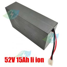 Lithium 51.8V 15Ah li ion battery pack 52V 48V with 14S BMS for 1500W motor electric bicycle scooter + 2A charger
