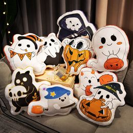 30-35CM Cute Halloween Series Plush Pillow Stuffed Soft Pumpkin Ghost Genius Sleeping Pillow Sofa Cushion Props Kids Toys Decor