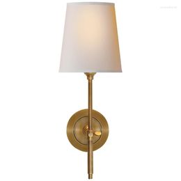 Wall Lamps All Copper Cloth Cover Lamp Nordic Restaurant Bedroom Light Room Villa Luxury Modern Simple Fashion Decor